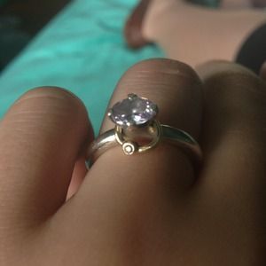 Pandora ring sz6.5 Sterling Silver w/small diamond