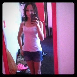 White silky, lacey cami.