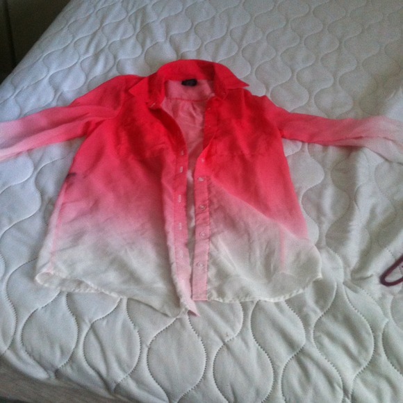 This is a sheer see through button up top