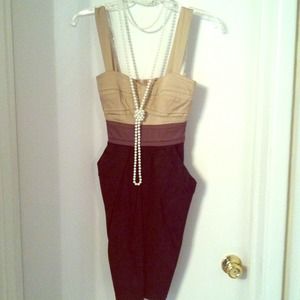 Adorable black, grey and tan dress.