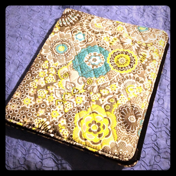 Turquoise, Green, & Grey Floral Quilted iPad Case