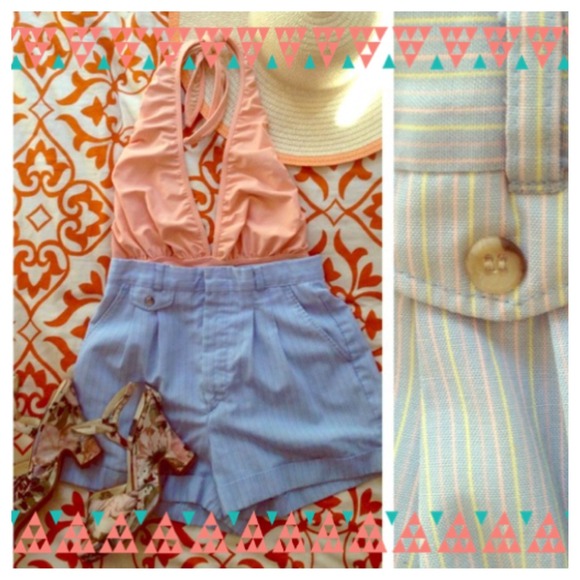 Ungodly cuteness. Pastel pinstriped vintage shorts