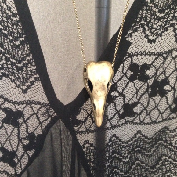 ❤SOLD❤ (more coming) Metal Raven Skull Necklace