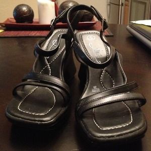 SOLD Black sandal wedges