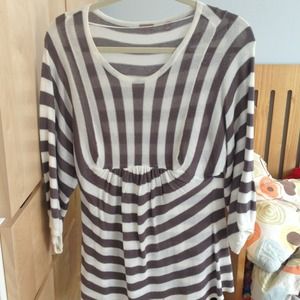 Halogen striped sweater olive and cream