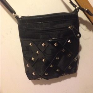 Black studded cross body