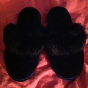 Dark blue slippers!