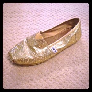 Gold Glitter TOMS