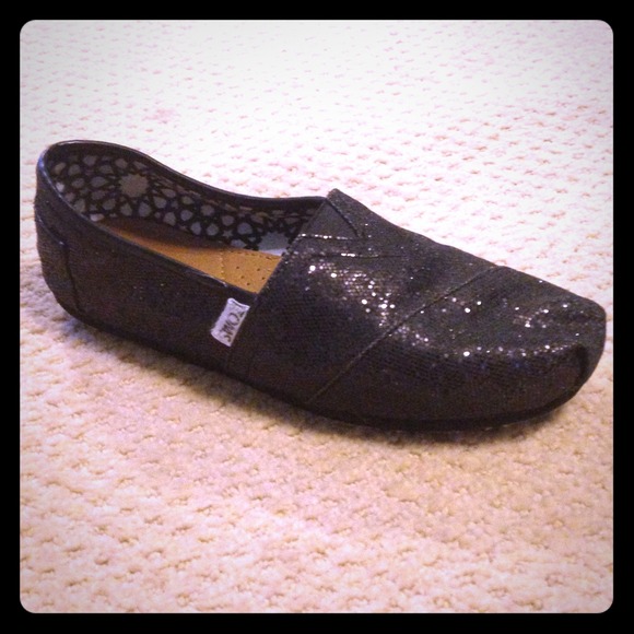 Black Glitter TOMS