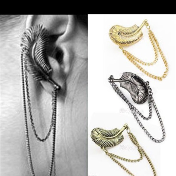 BUNDLED Goth Inspired Feather &rose earring