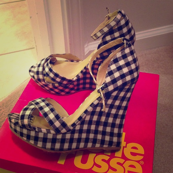 SOLD! Charlotte russe checkered wedged high heels