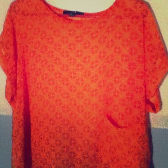 Orange printed top - Picture 1 of 3