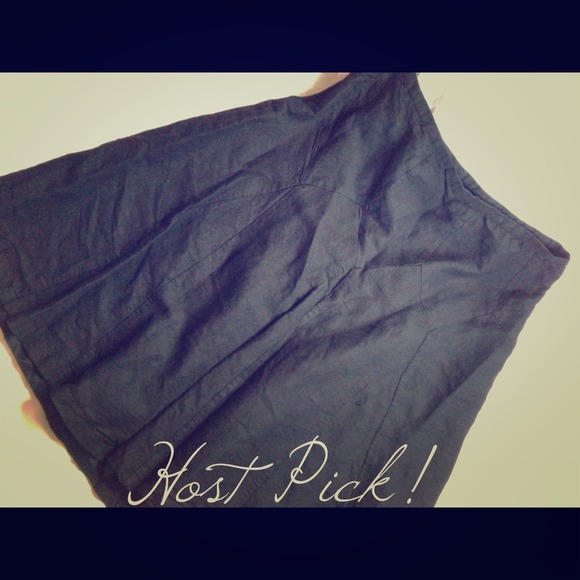 Ann Taylor Dresses & Skirts - Real Linen Fit & Flare Black Skirt from AT Loft