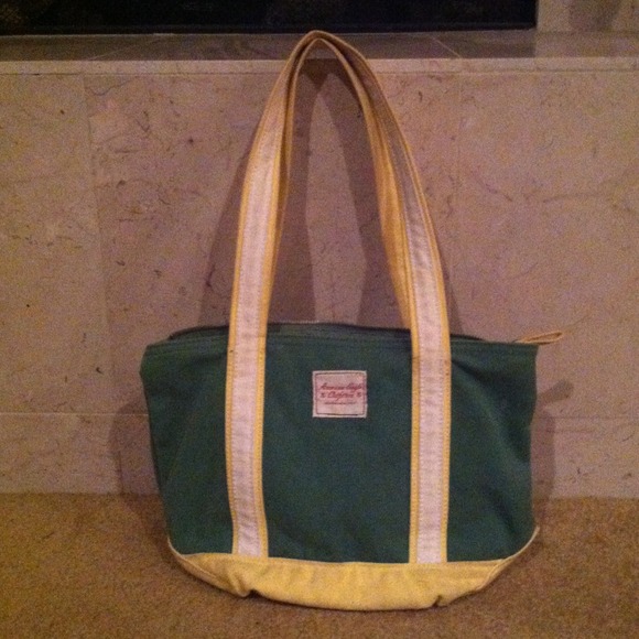 Green and yellow American Eagle purse