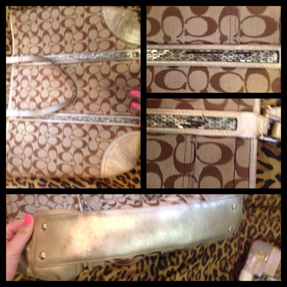 ⛔⛔ SOLD ⛔⛔ Coach Metallic Tote - Picture 3 of 4