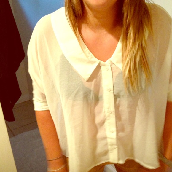 ❌Sold White see thru blouse