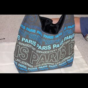 Blue Paris print bag