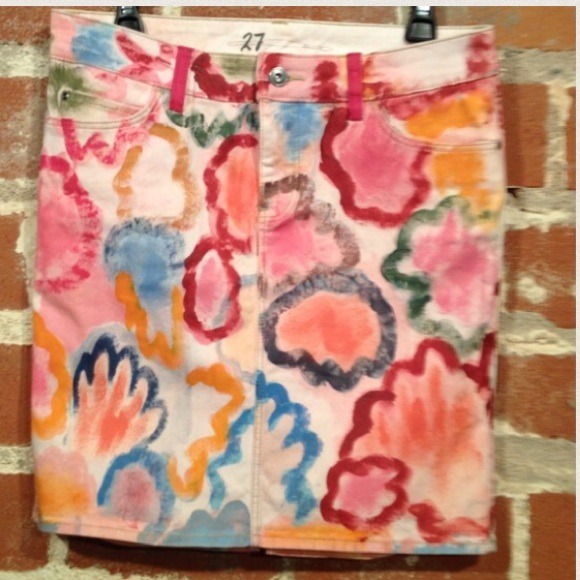 Anthropologie Dresses & Skirts - Painted denim skirt Anthropologie Dresses & Skirts - Painted denim skirt