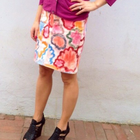 Anthropologie Skirts - Painted denim skirt Anthropologie Skirts - Painted denim skirt