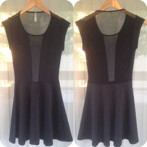 NEW V- Cut Mesh Skater Dress.