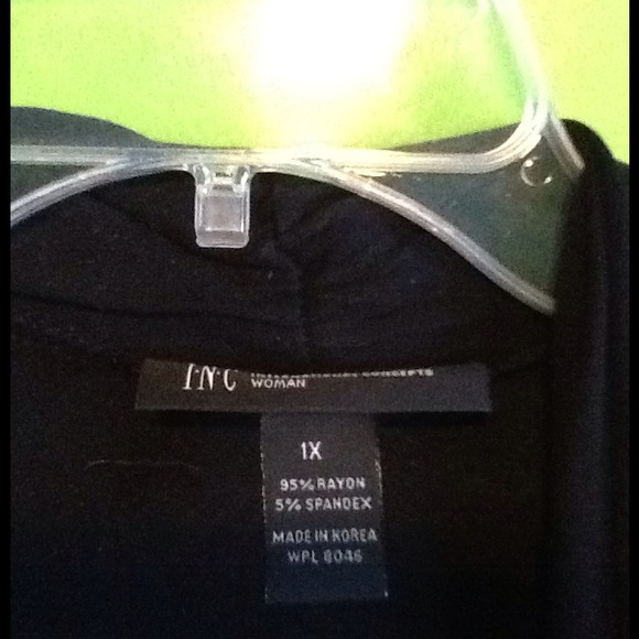 Sold...INC micro jersey black jacket like new 1x