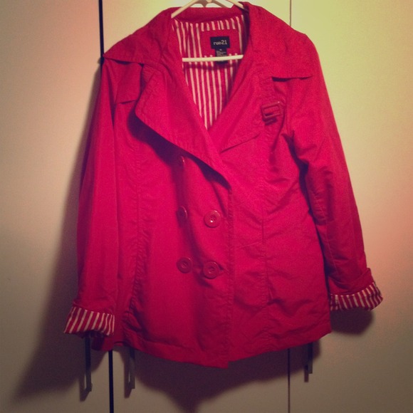 Red rain coat