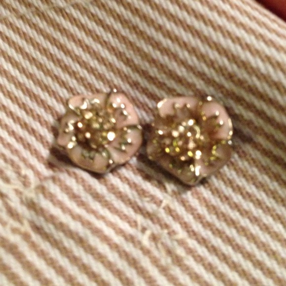 Pink flower earrings