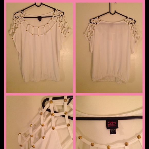 BEBE 2B-WORN ONCE!! CUT OUT CAGE W/ GOLD SPIKES