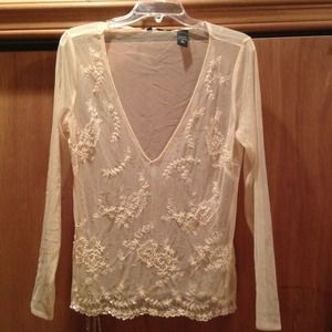 Gorgeous Ivory sheer beaded top