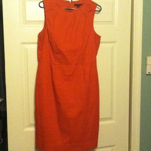 Perfect orange cotton shift dress - fully lined