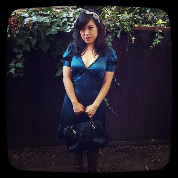 Juicy Couture Silk Teal Secretary Dress