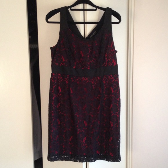 NEW black and red lace party dress