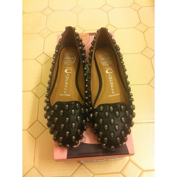 JEFFREY CAMPBELL Skulltini black loafers😻