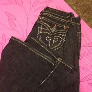 Rock revival black/golden boot cut jeans