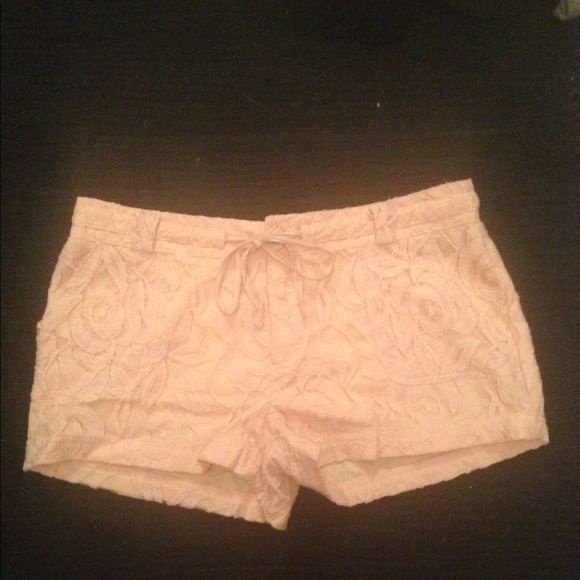 Baby pink lace shorts