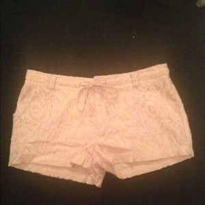 Baby pink lace shorts