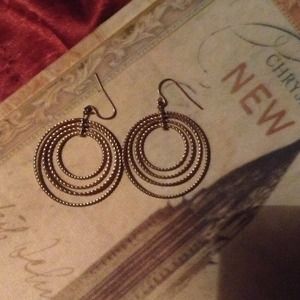 Quad hoop gold toned earrings
