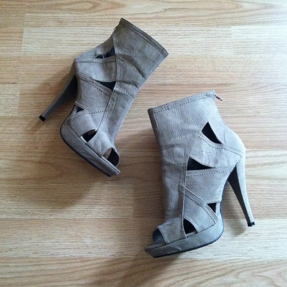 SOLD! Taupe Suede Cutout Bootie