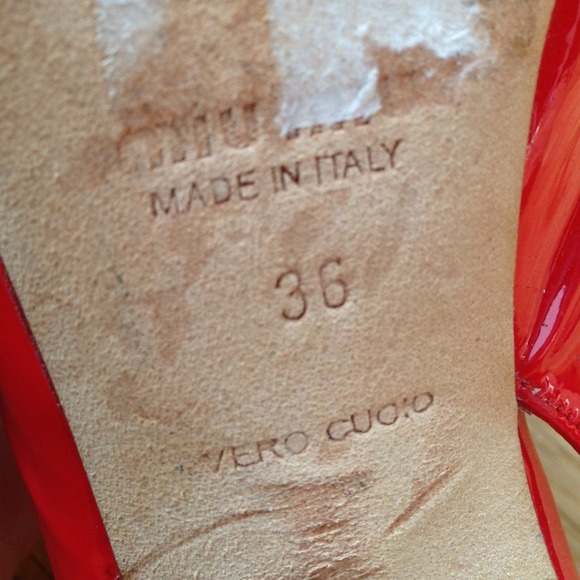SOLD!  Mui Mui Candy Red Patent Leather Heels - Picture 4 of 4