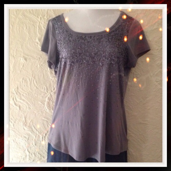 Gray sequin top-short sleeve🔅🔅🔅