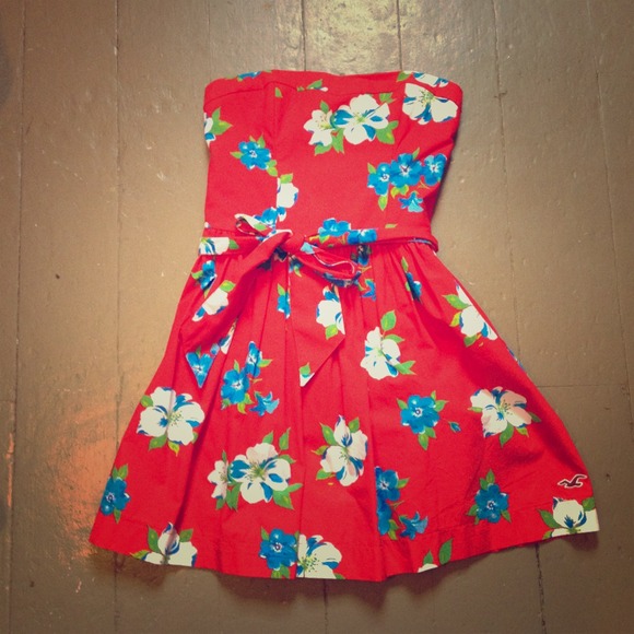 Hollister strapless dress.