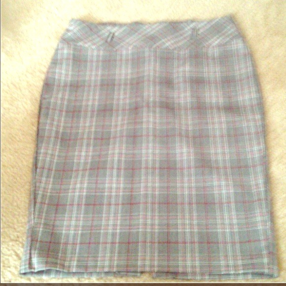 Red White & Grey Pencil Skirt