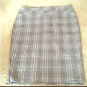 Red White & Grey Pencil Skirt