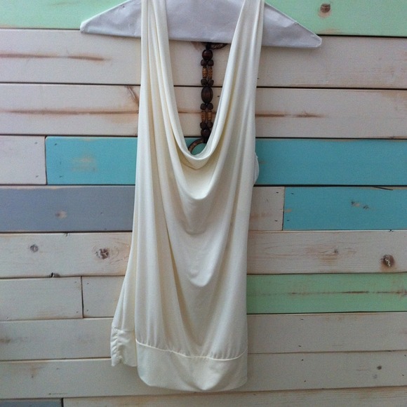 NWT white racerback beaded top