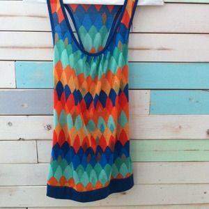 Colorful racerback top with knot detail