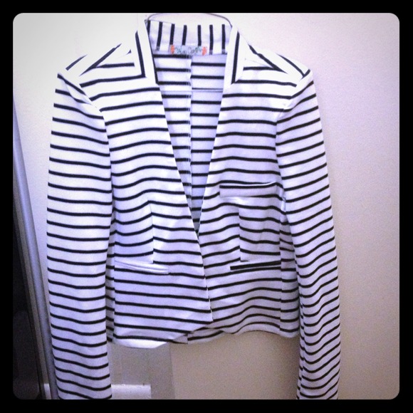 Black and white blazer