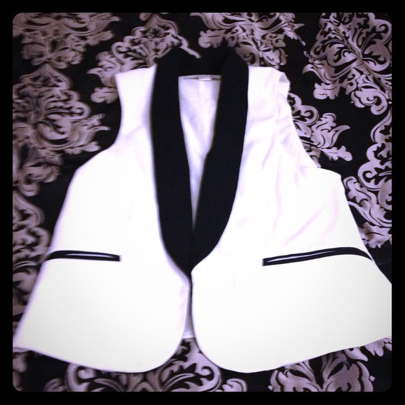 Cream and black vest