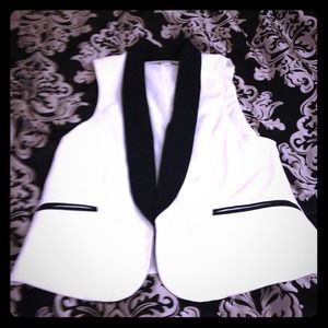 Cream and black vest