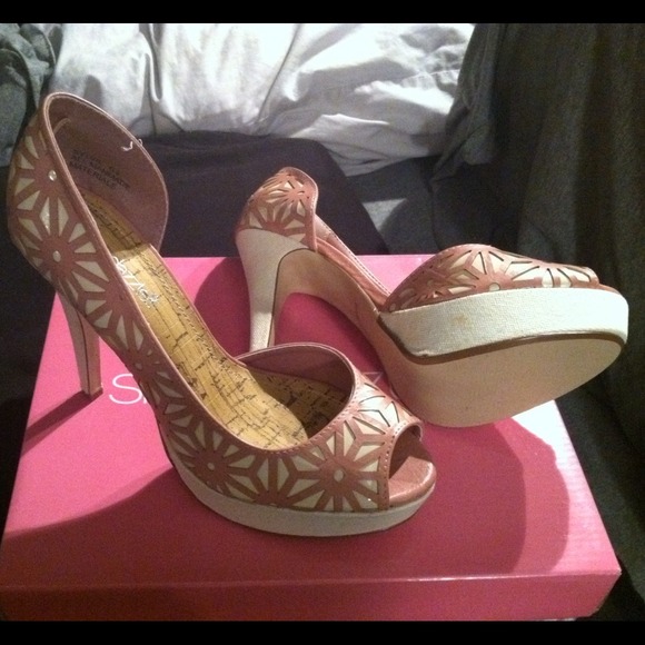 Mauve and Bone Heels