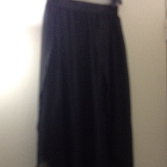 See thru maxi skirt with short slip underneath